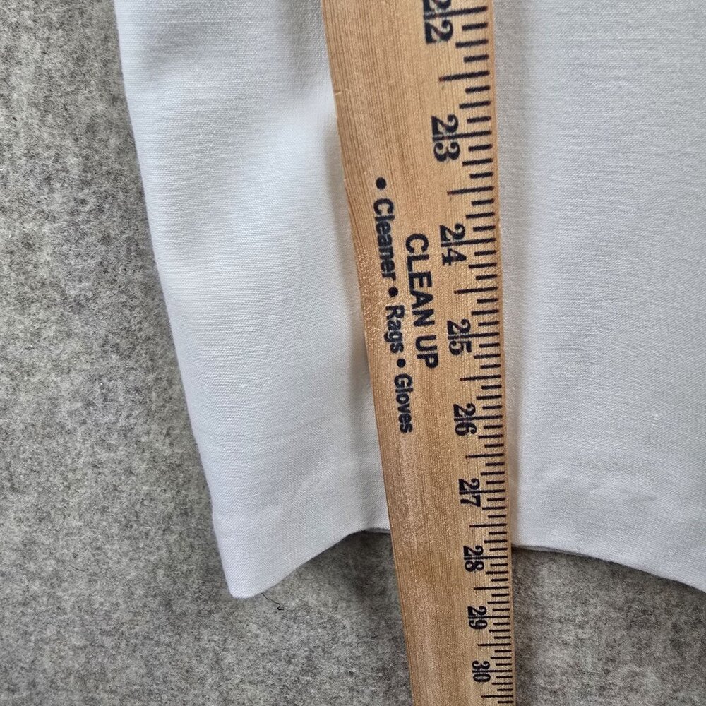 Dressbarn Petite Womens Straight Leg White Dress Pants Size 12 Lightweight - Picture 8 of 8